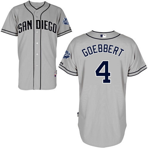 Jake Goebbert #4 MLB Jersey-San Diego Padres Men's Authentic Road Gray Cool Base Baseball Jersey